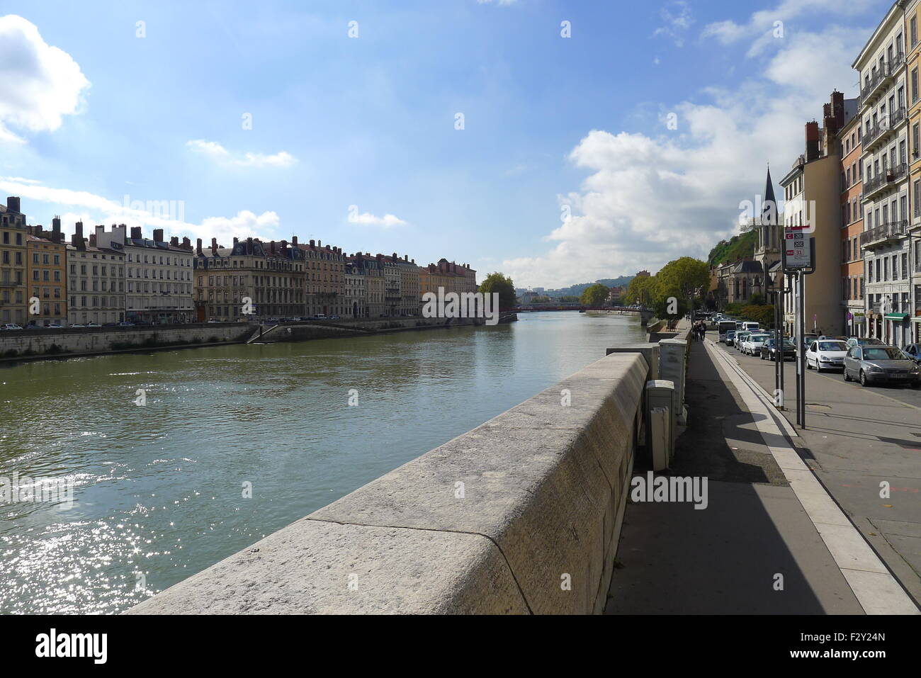 Saône River at Lyon, France Stock Photo