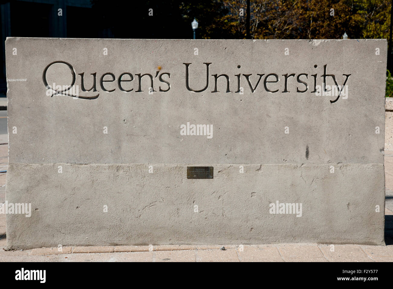 Queen's University Sign - Kingston - Canada Stock Photo