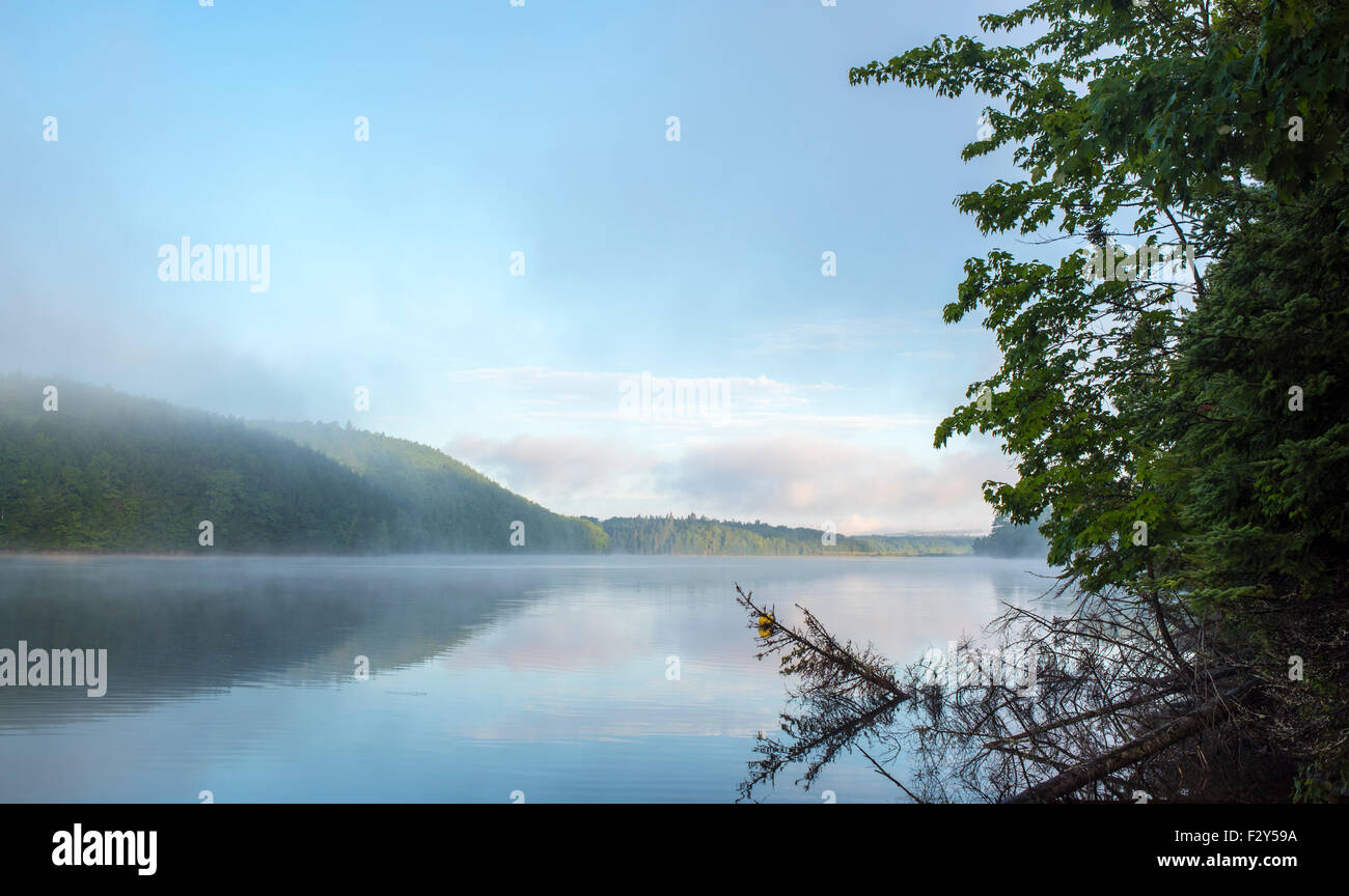 misty morning mountain Stock Photo