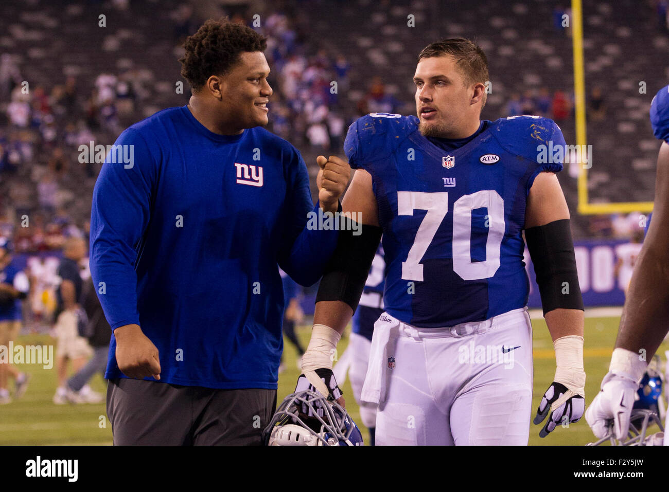 September 24, 2015, New York Giants center Weston Richburg (70) in