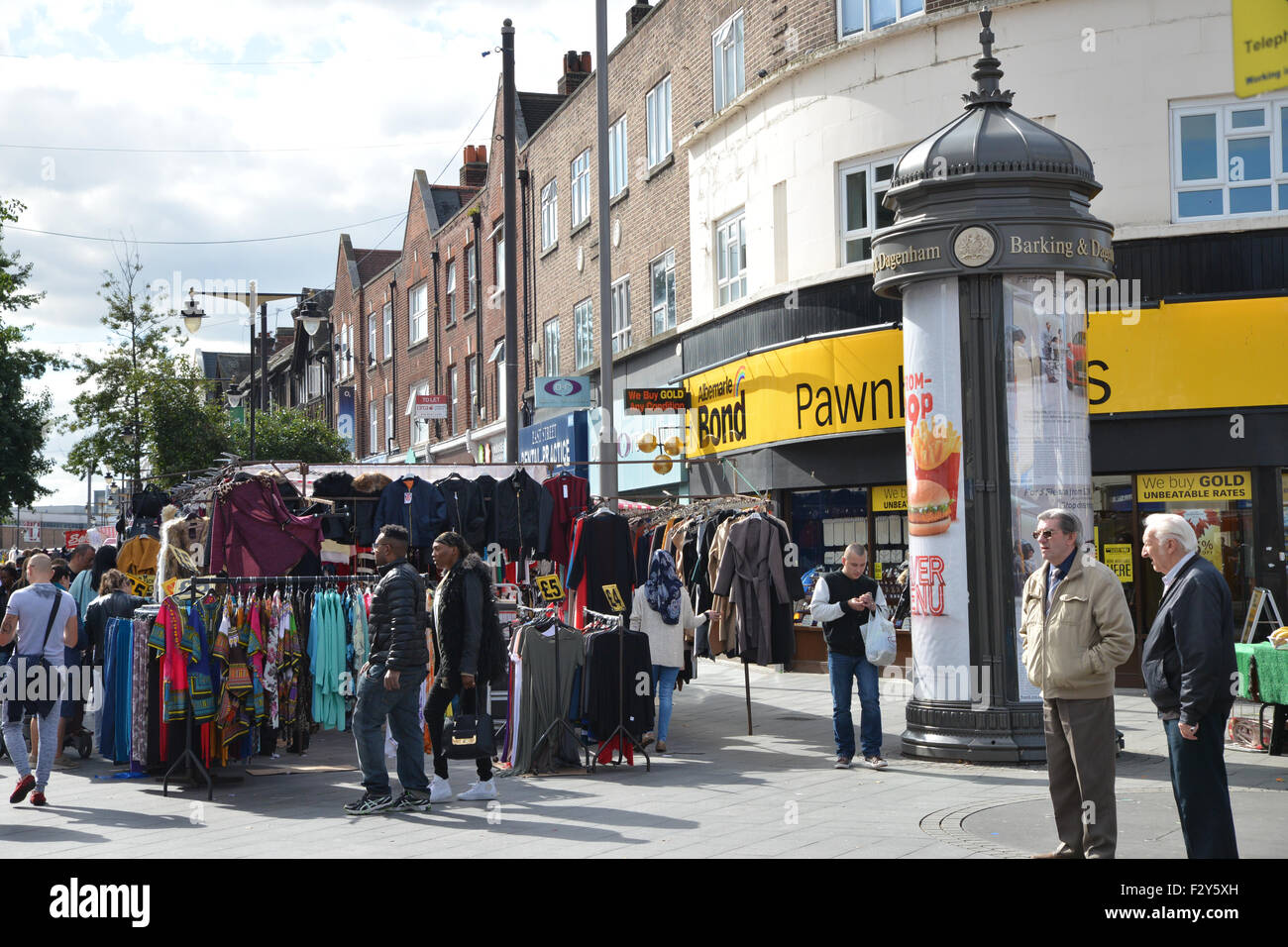 Barking town centre market stalls. Barking and Dagenham Essex east