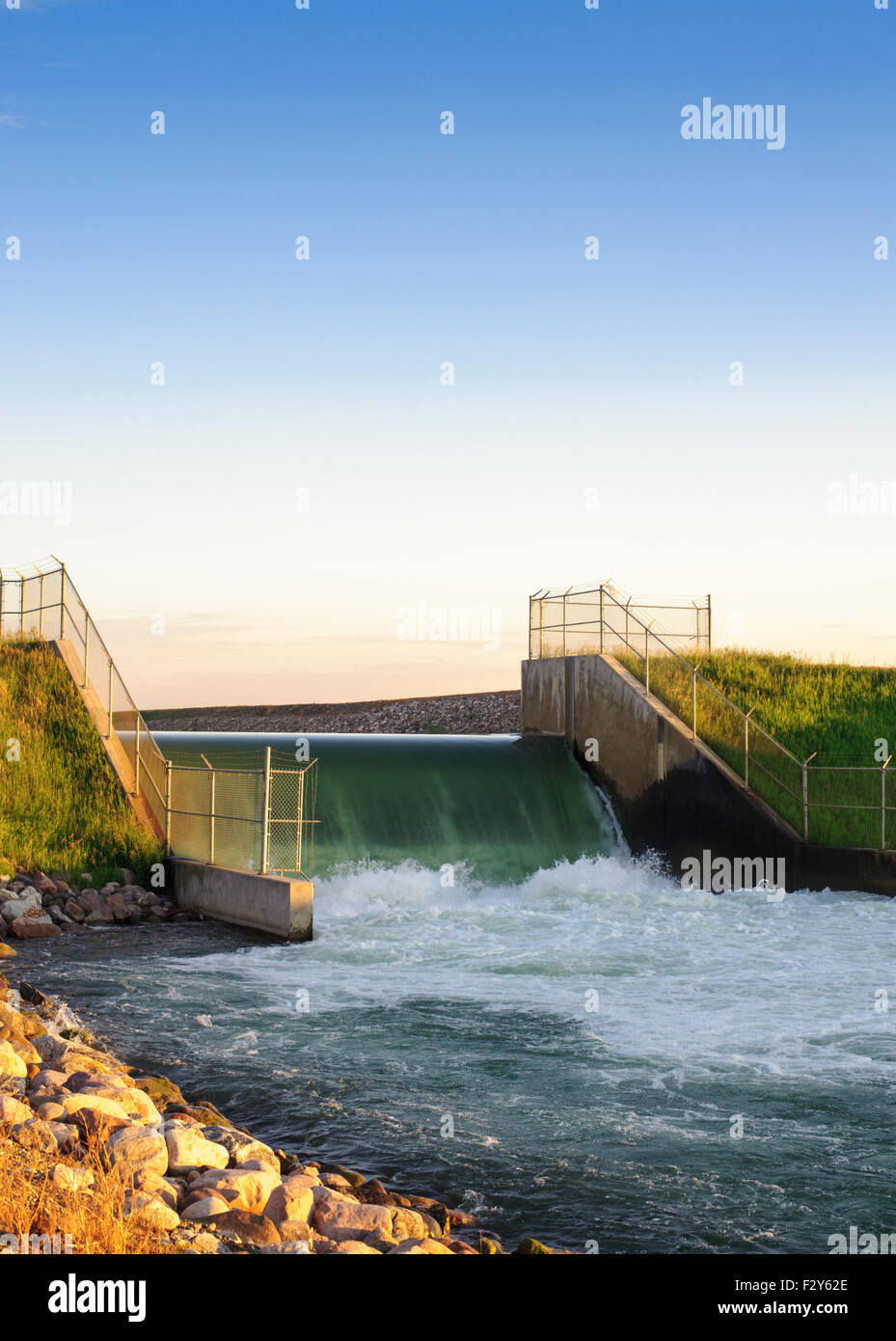 irrigation canal southern alberta Stock Photo