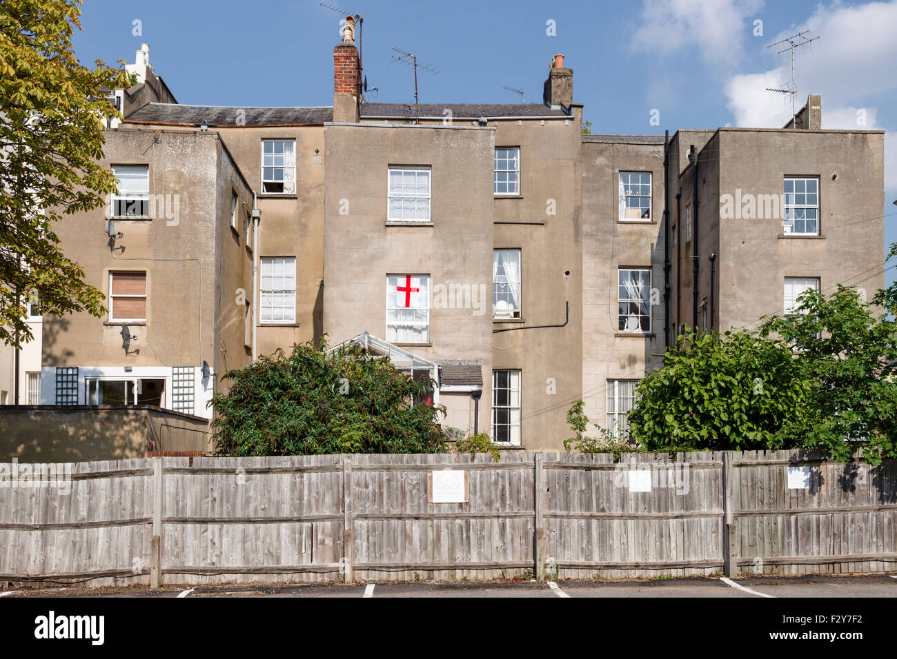 Backs of terraces in Parabola Road, viewed from Lansdown