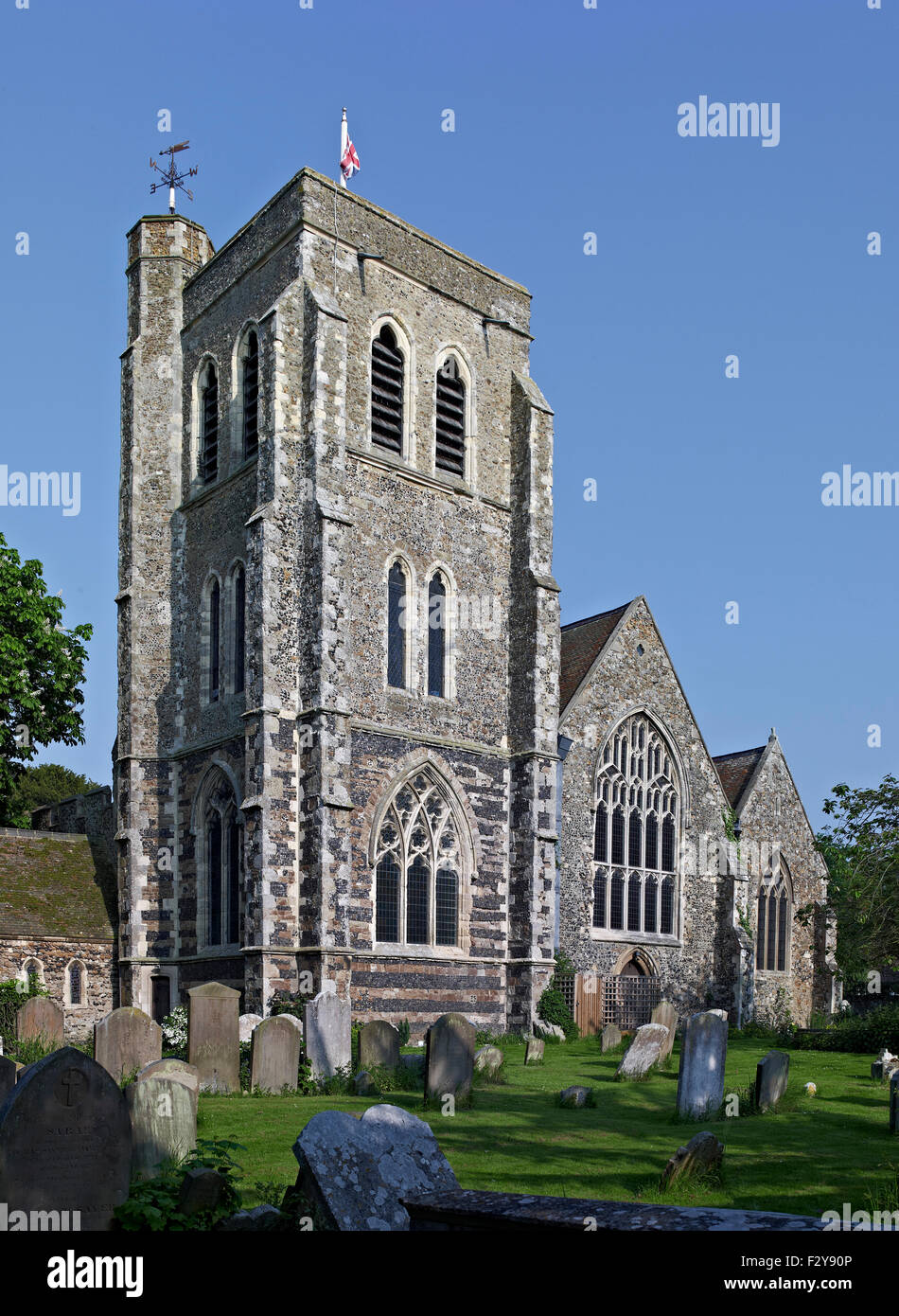 Chartham St Mary Kent tower and church Stock Photo