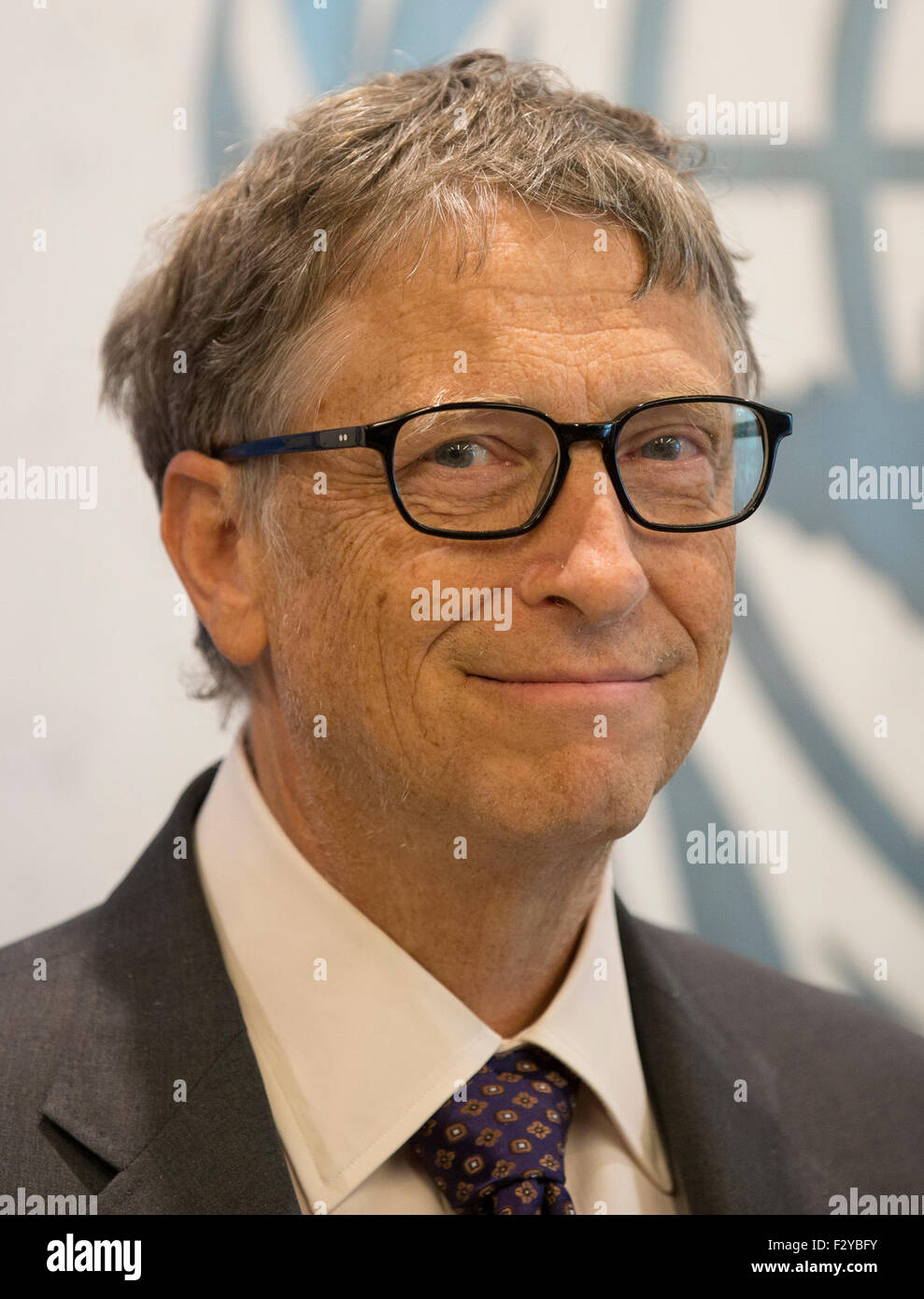 New York City, United States. 25th Sep, 2015. Bill Gates attends the New Sustainable Development