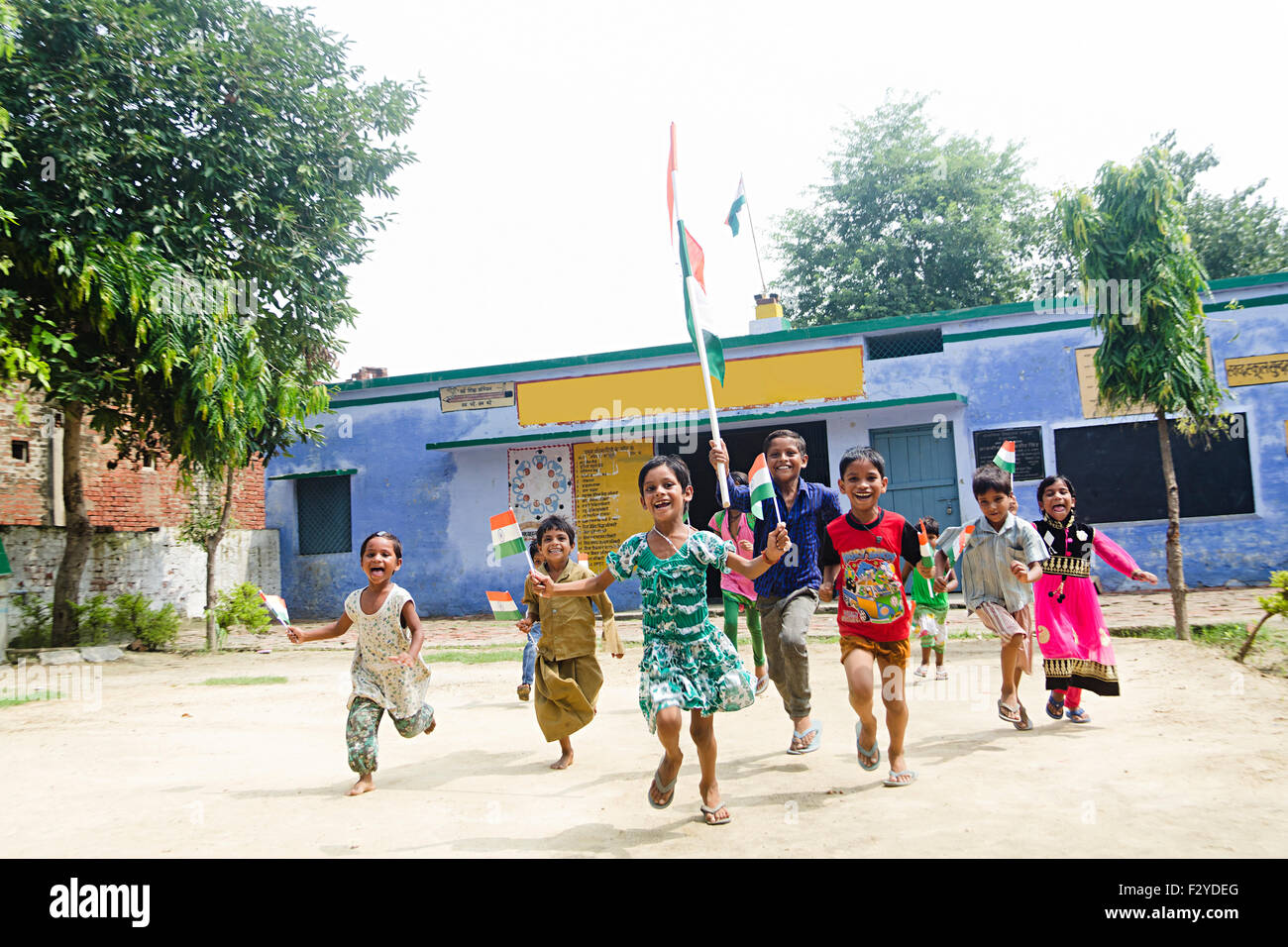India School Children Flag Stock Photos & India School Children Flag ...
