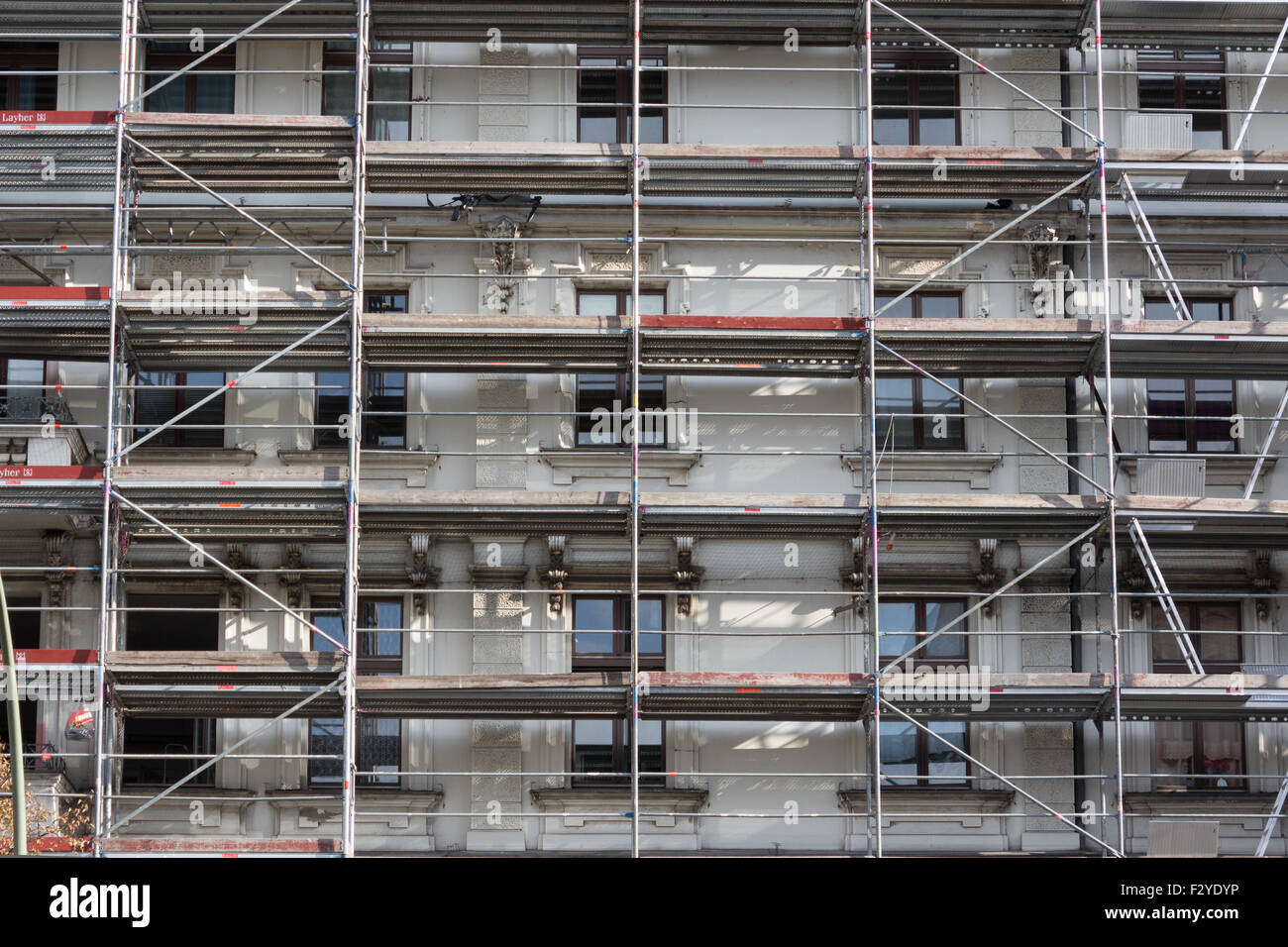 building construction site with scaffolding Stock Photo