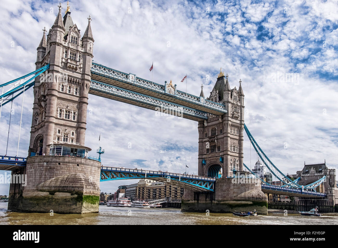 London Suspension Bridge Over The Thames High Resolution Stock