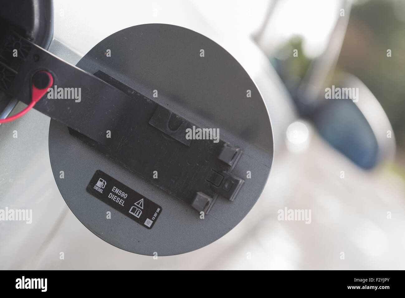 view of diesel fuel tank on car Stock Photo Alamy