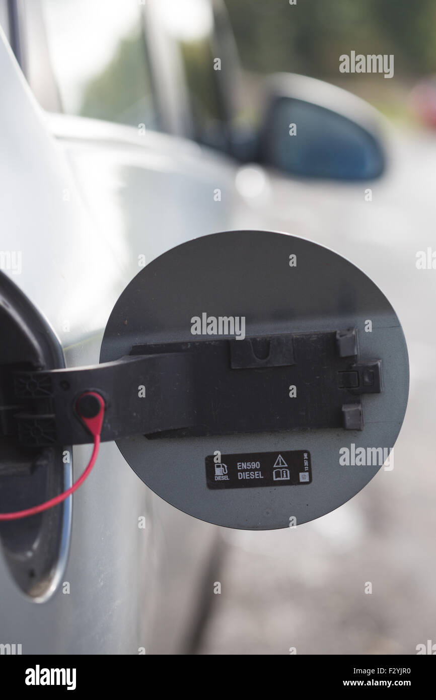view of diesel fuel tank on car Stock Photo Alamy