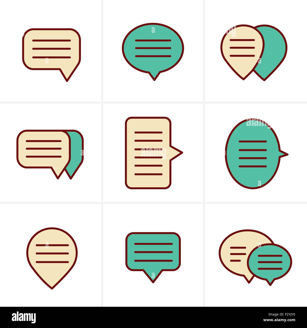 Icons Style Speech bubble icon set Stock Vector Image & Art - Alamy