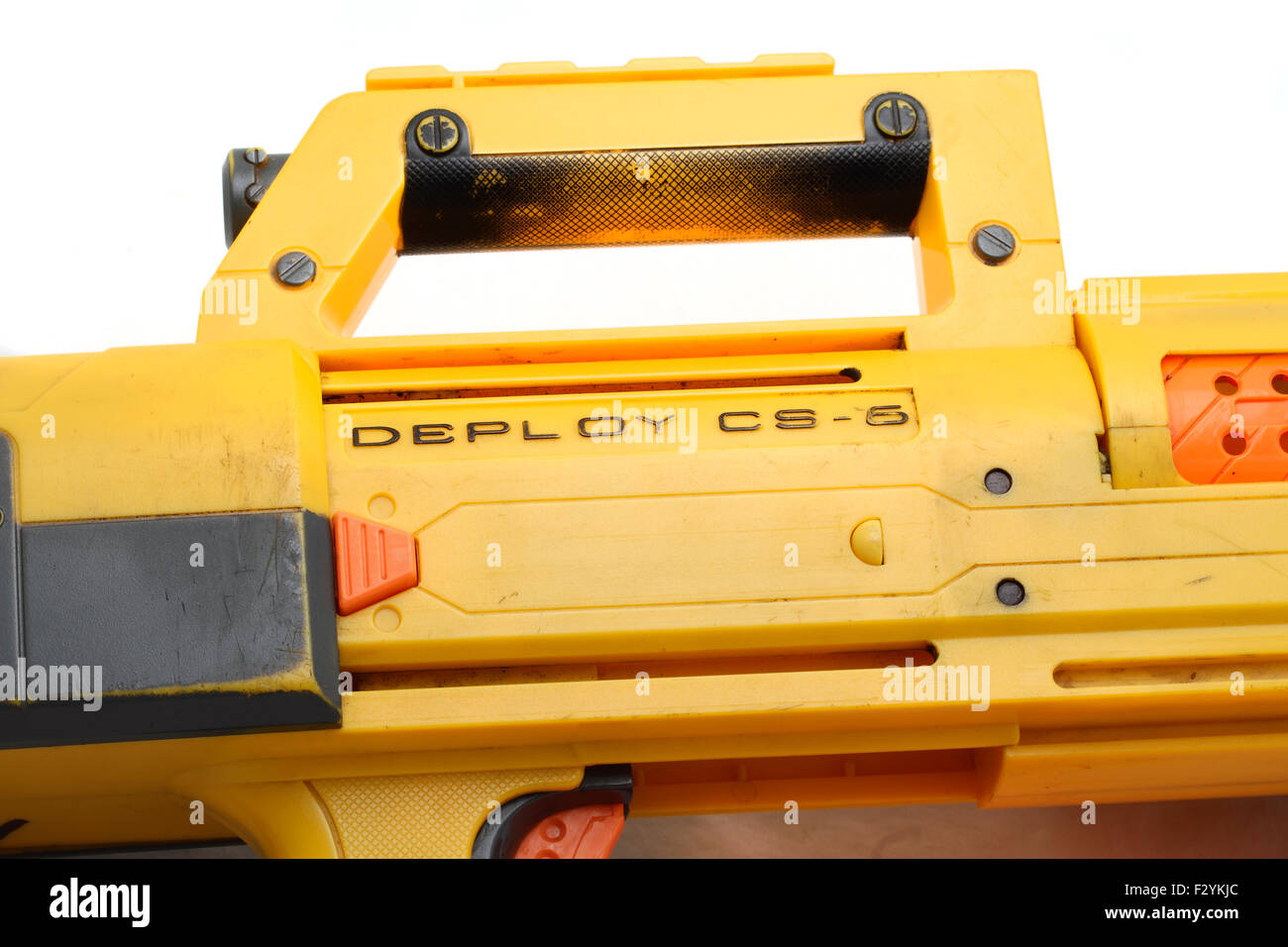 Nerf Gun - Deploy CS-6 A Nerf Blaster is a toy gun made by Hasbro that  fires foam darts, discs, or, in some cases, foam balls. T Stock Photo -  Alamy