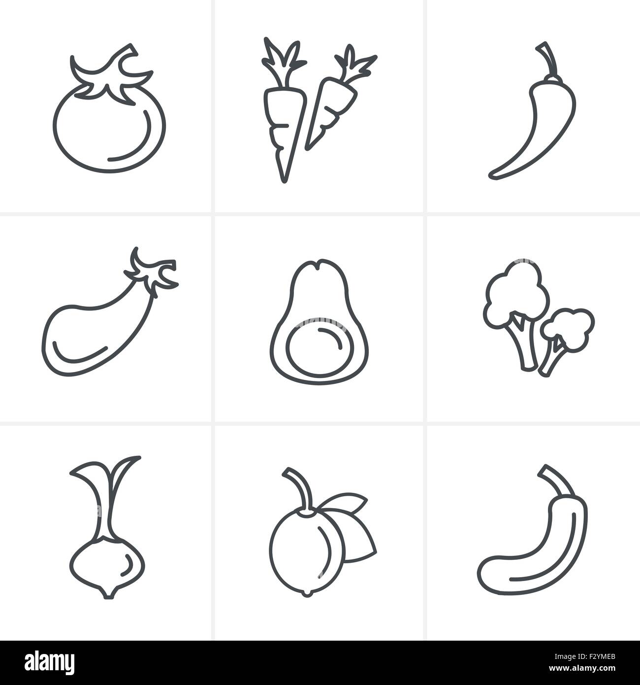 Line Icons Style Icons set Vegetable Stock Vector Image & Art - Alamy