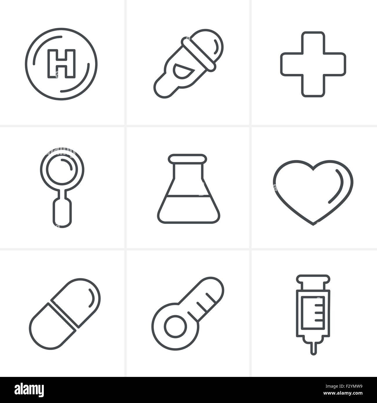Line Icons Style Medical Icons Set, Vector Design Stock Vector Image ...