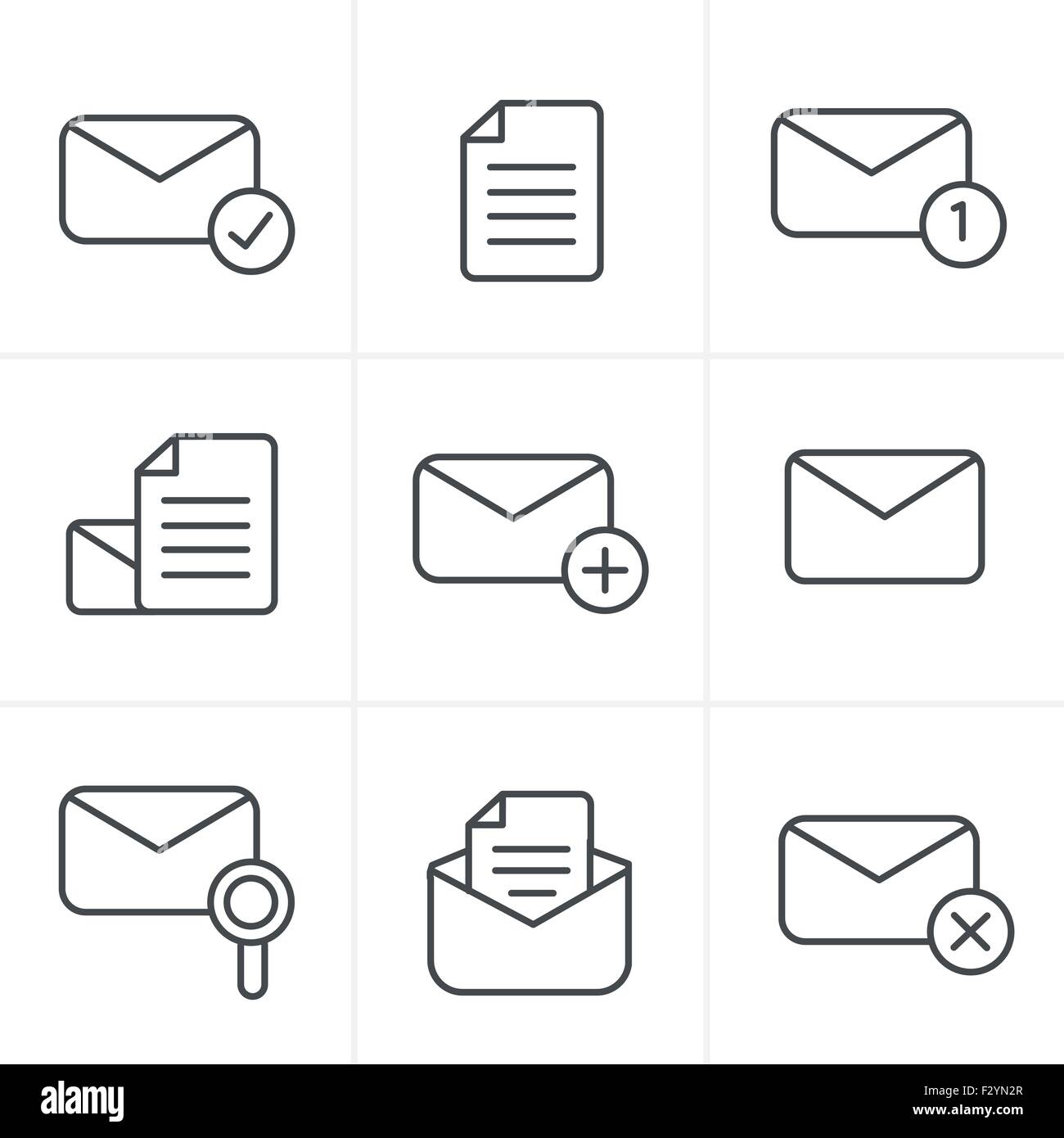 Line Icons Set of icons for messages. Vector Design Stock Vector Image ...