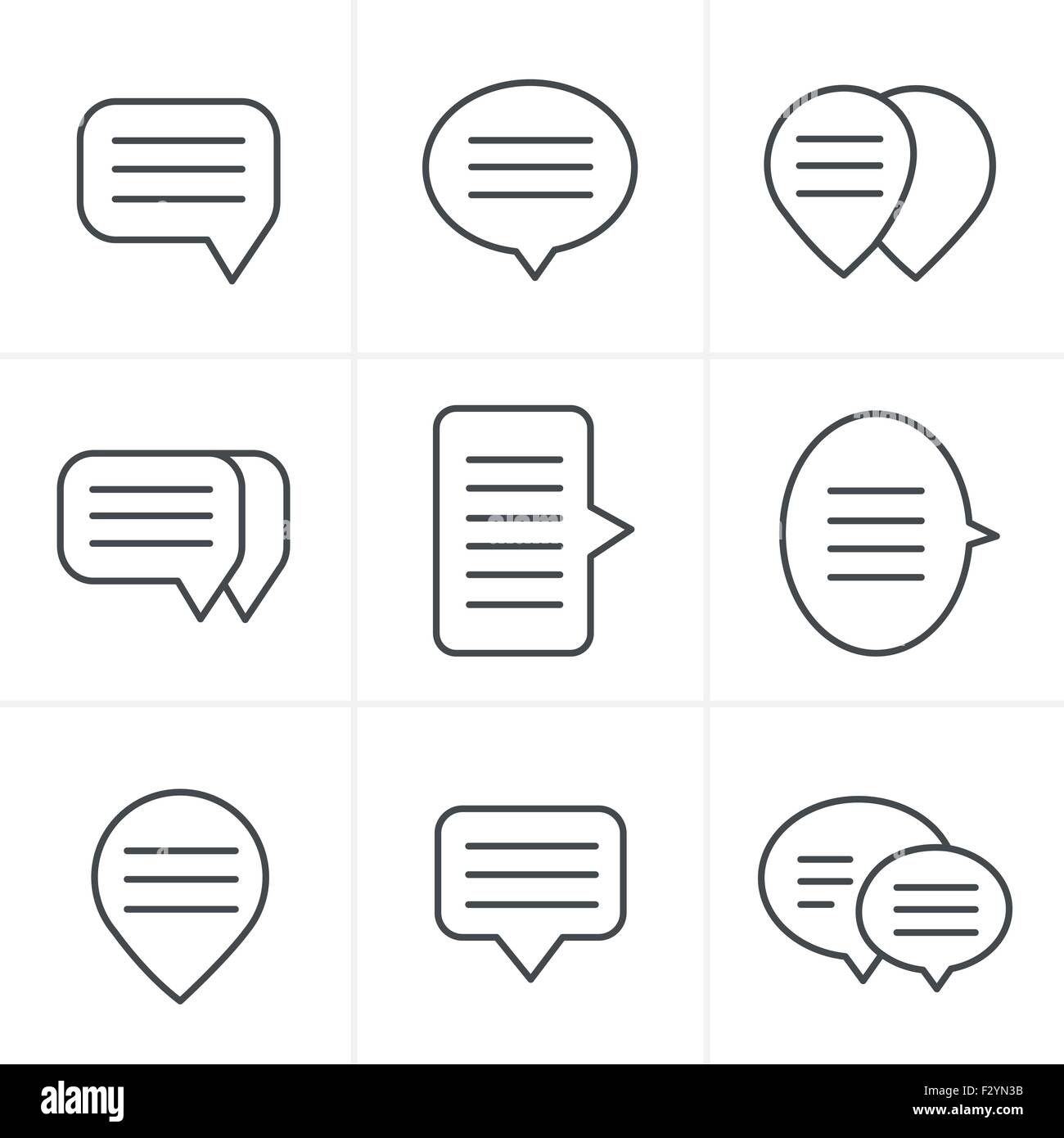 Line Icons Style Speech bubble icon set Stock Vector Image & Art - Alamy