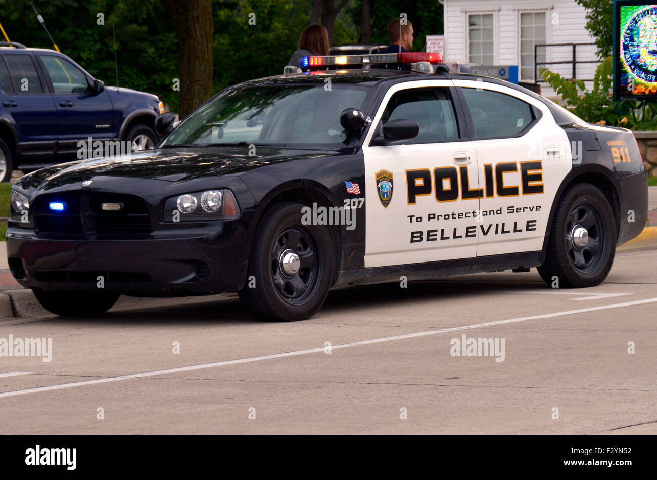 A Belleville, Michigan police cruiser Stock Photo