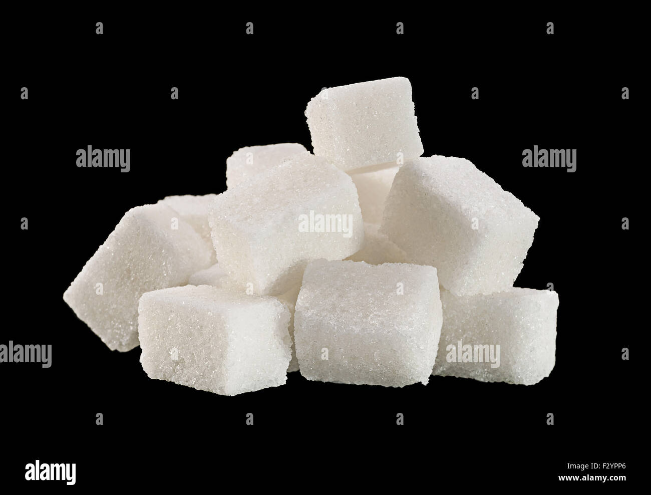 lump sugar cube isolated on black background Stock Photo - Alamy