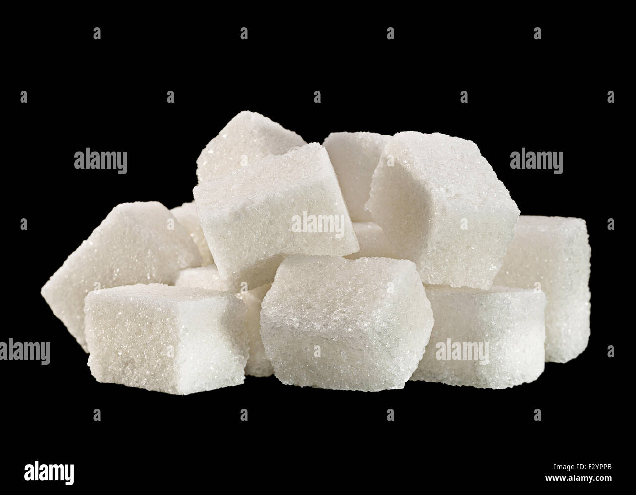 lump sugar cube isolated on black background Stock Photo - Alamy