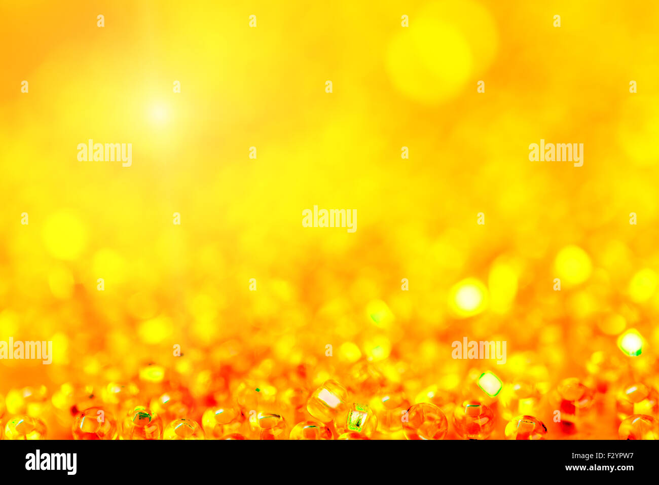 Abstract blurred bokeh yellow background Stock Photo