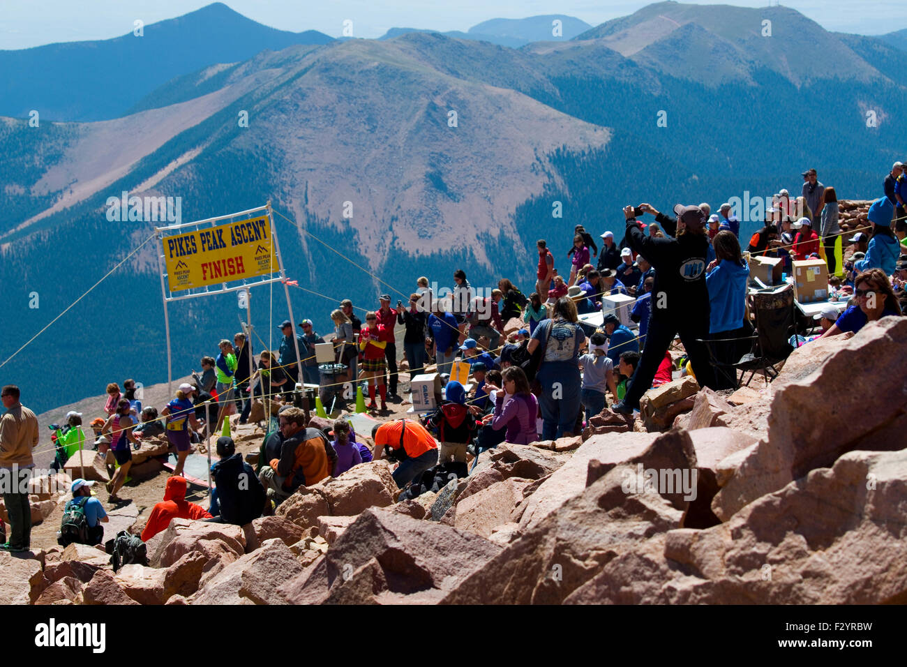 Pikes Peak Ascent Finish Line Stock Photo