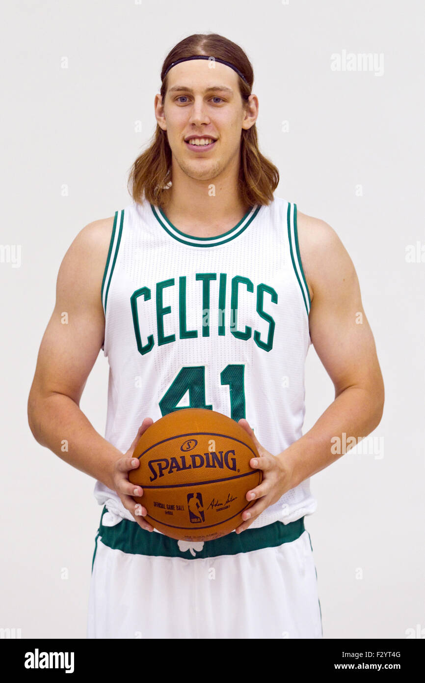 September 25, 2015; Waltham, MA, USA; Boston Celtics center-forward Kelly  Olynyk (41) pose for pictures during media day at the Celtics training  facility. Anthony Nesmith/Cal Sport Media Stock Photo - Alamy, image size:866x1390