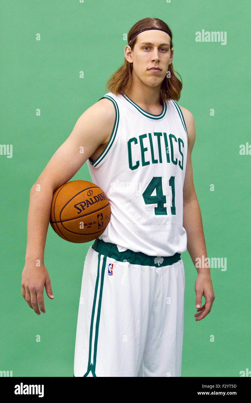 September 25, 2015; Waltham, MA, USA; Boston Celtics center-forward Kelly  Olynyk (41) pose for pictures during media day at the Celtics training  facility. Anthony Nesmith/Cal Sport Media Stock Photo - Alamy, image size:866x1390
