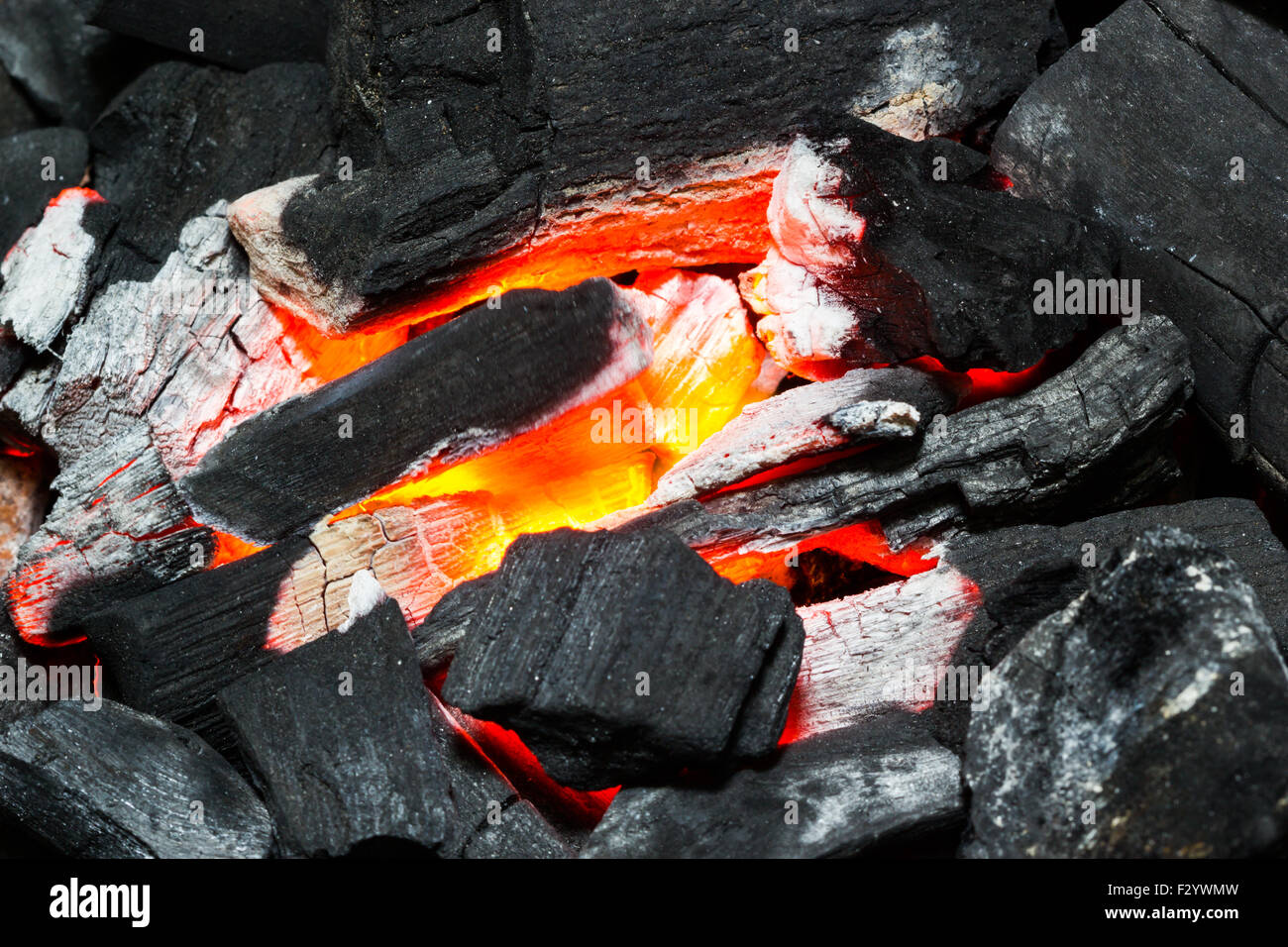 Closeup of hot burning coals Stock Photo Alamy