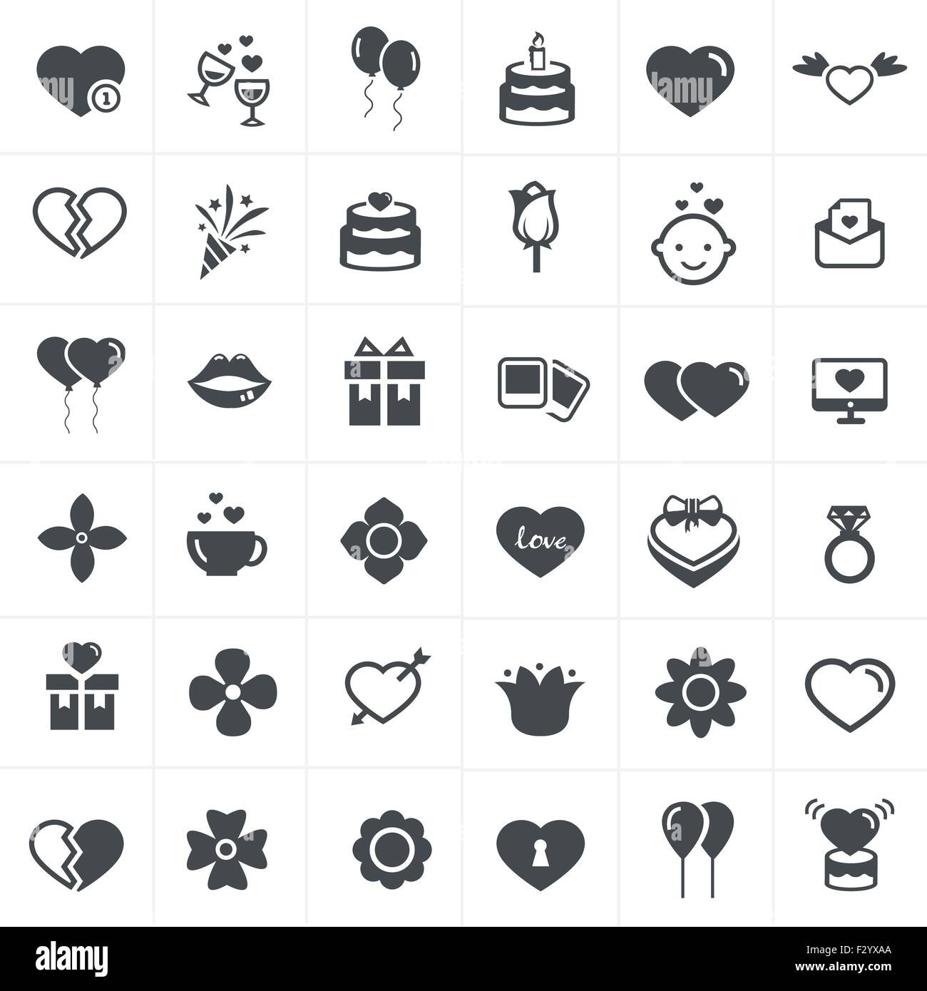 valentine icons set Stock Vector Image & Art - Alamy