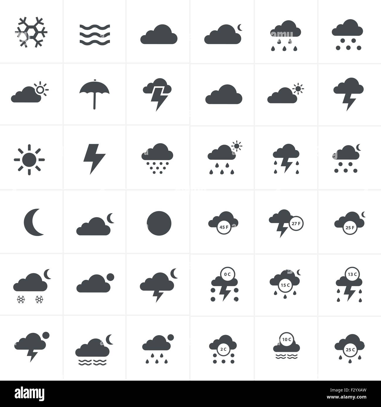 weather icons Set Stock Vector
