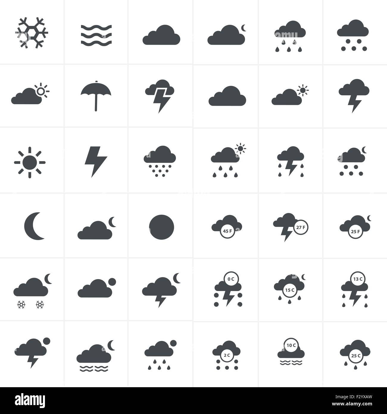 weather icons Set Stock Vector Image & Art Alamy