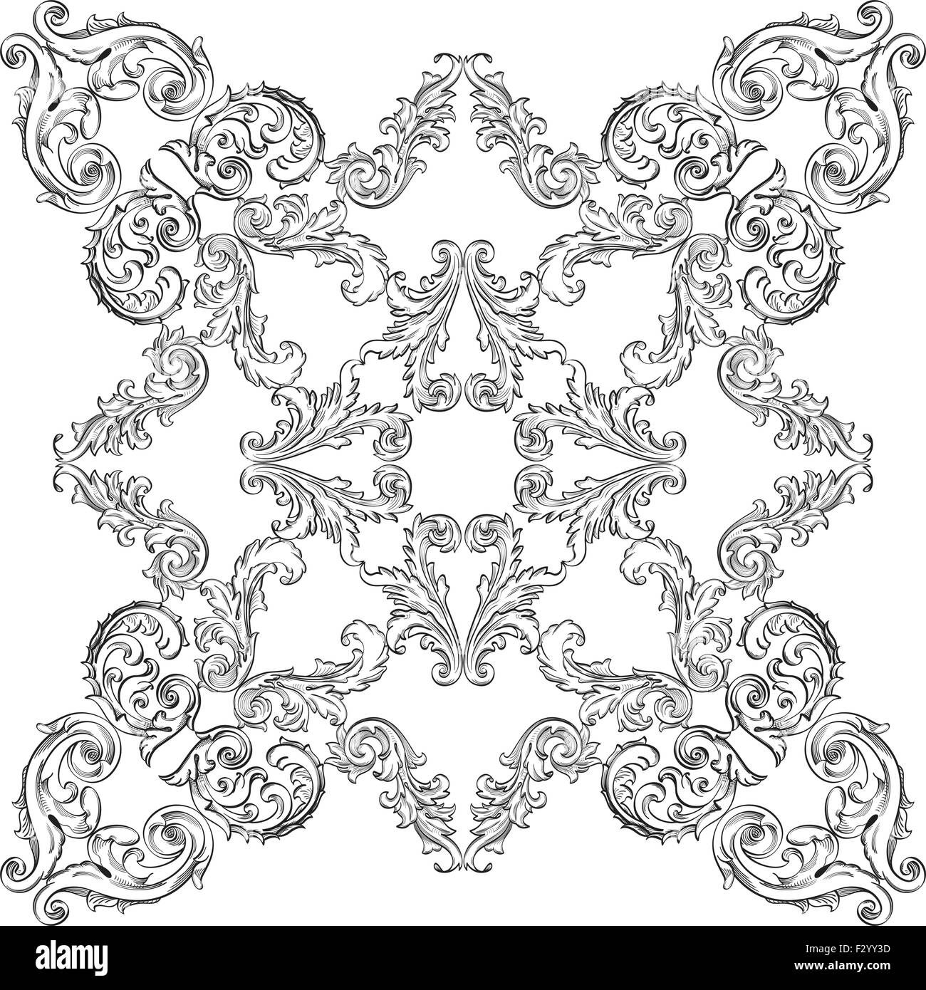 Vintage baroque nice rosette element on white Stock Vector Image & Art ...