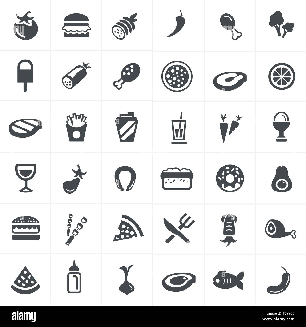 Food icons set Stock Vector Image & Art - Alamy