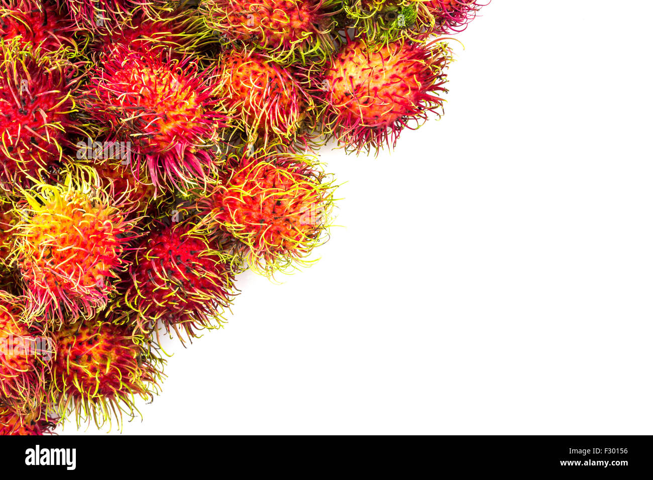 Rambutan tropical fruit on white background Stock Photo - Alamy