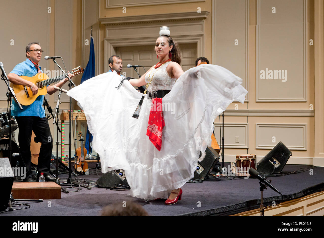 Woman performing La Bruja, Mexican folk dance Stock Photo