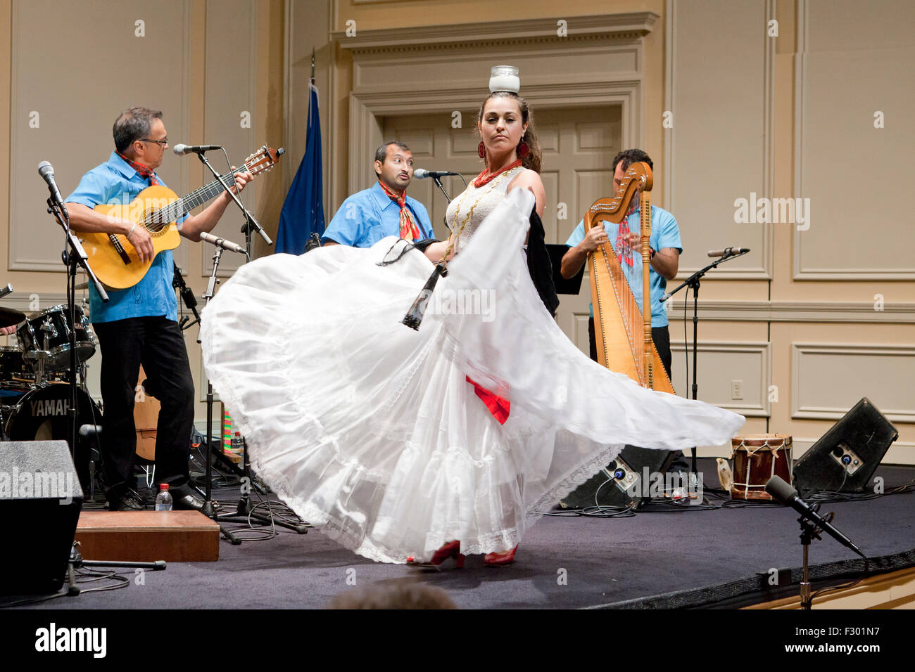 Woman performing La Bruja, Mexican folk dance Stock Photo