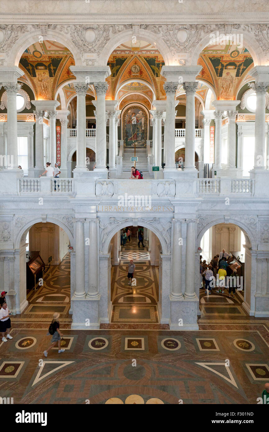 Library of Congress, Great Hall - Washington, DC USA Stock Photo