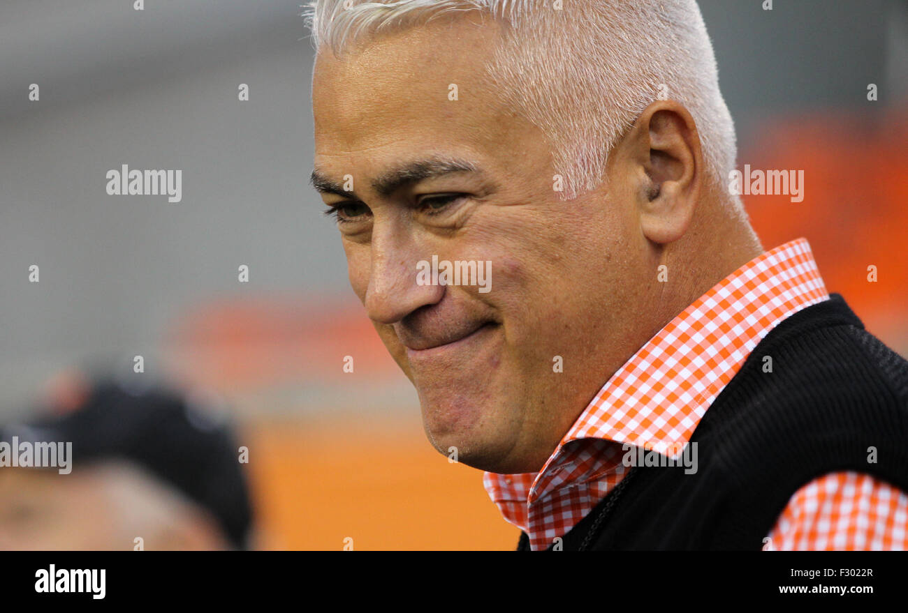 Sept. 25, 2015 - Wayne Tinkle watches the game from the sidelines. Oregon State University played Stanford at  Reser Stadium in Corvallis, OR on September 25, 2015. (Credit Image: © David Blair via ZUMA Wire) Stock Photo