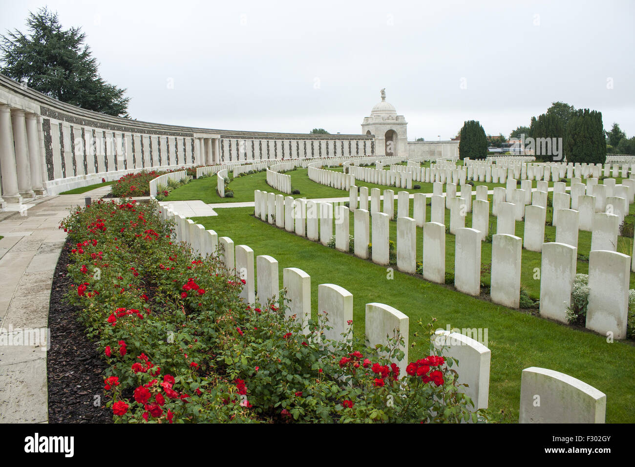 Tyne Cot Cemetery Zonnebeke Ypres Salient Battlefields Belgium Stock Photo