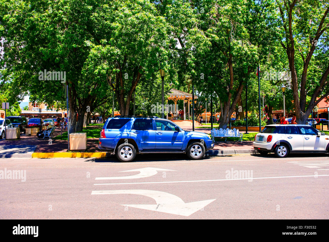 South Plaza Street in Old Town Albuquerque New Mexico Stock Photo