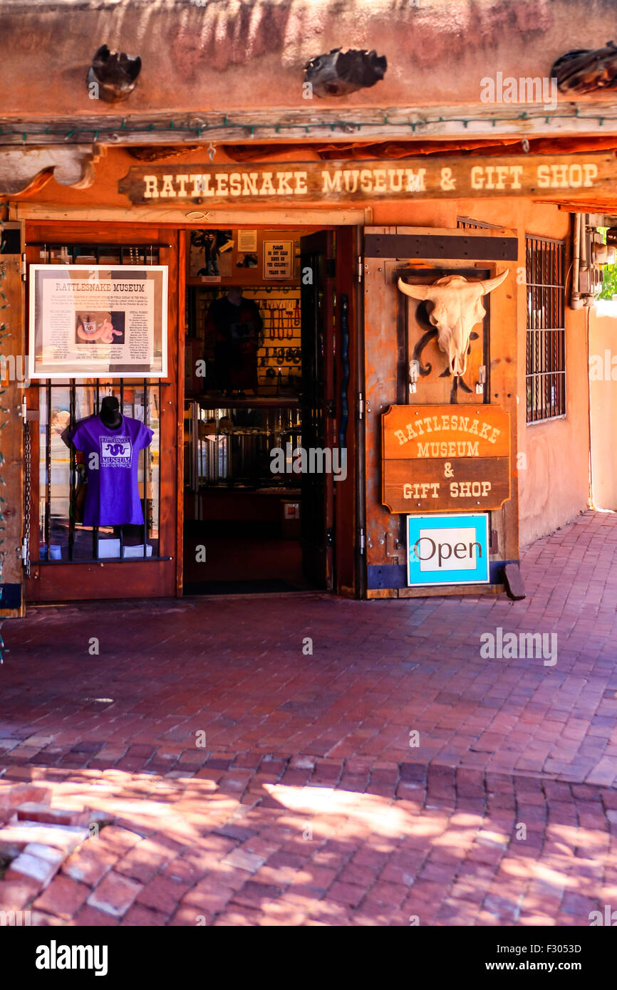 The Rattle Snake Museum and Gift shop on San Felipe Street in Old Town Albuquerque in New Mexico Stock Photo