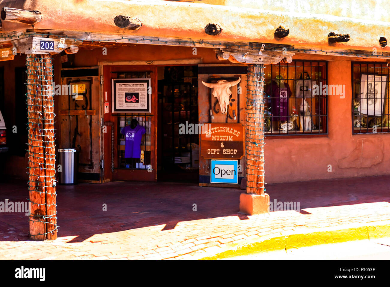 The Rattle Snake Museum and Gift shop on San Felipe Street in Old Town Albuquerque in New Mexico Stock Photo