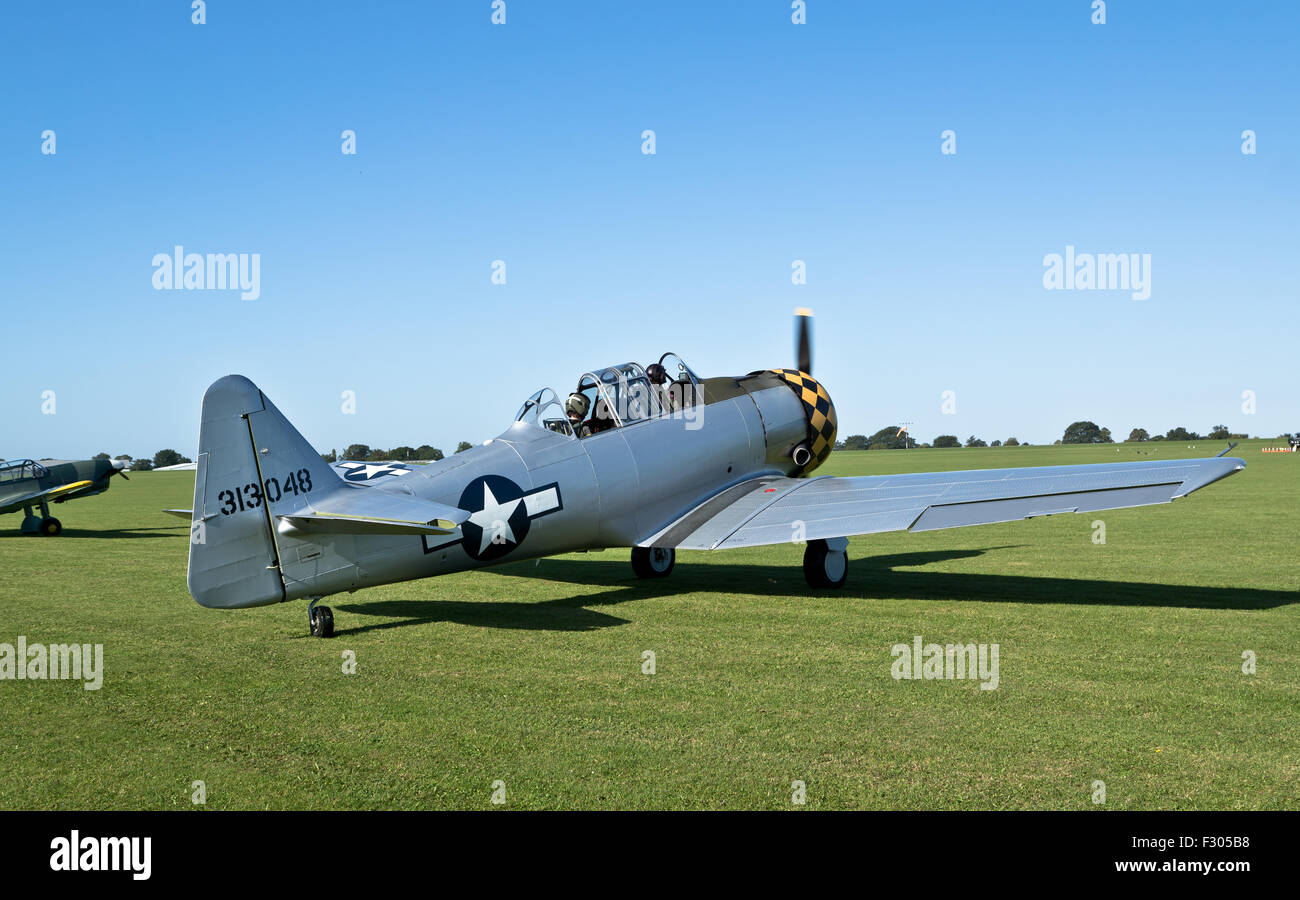 The Footman James, Sywell Classic piston and Props,North American AT-6D Harvard 313048/ G-TDJN. Stock Photo