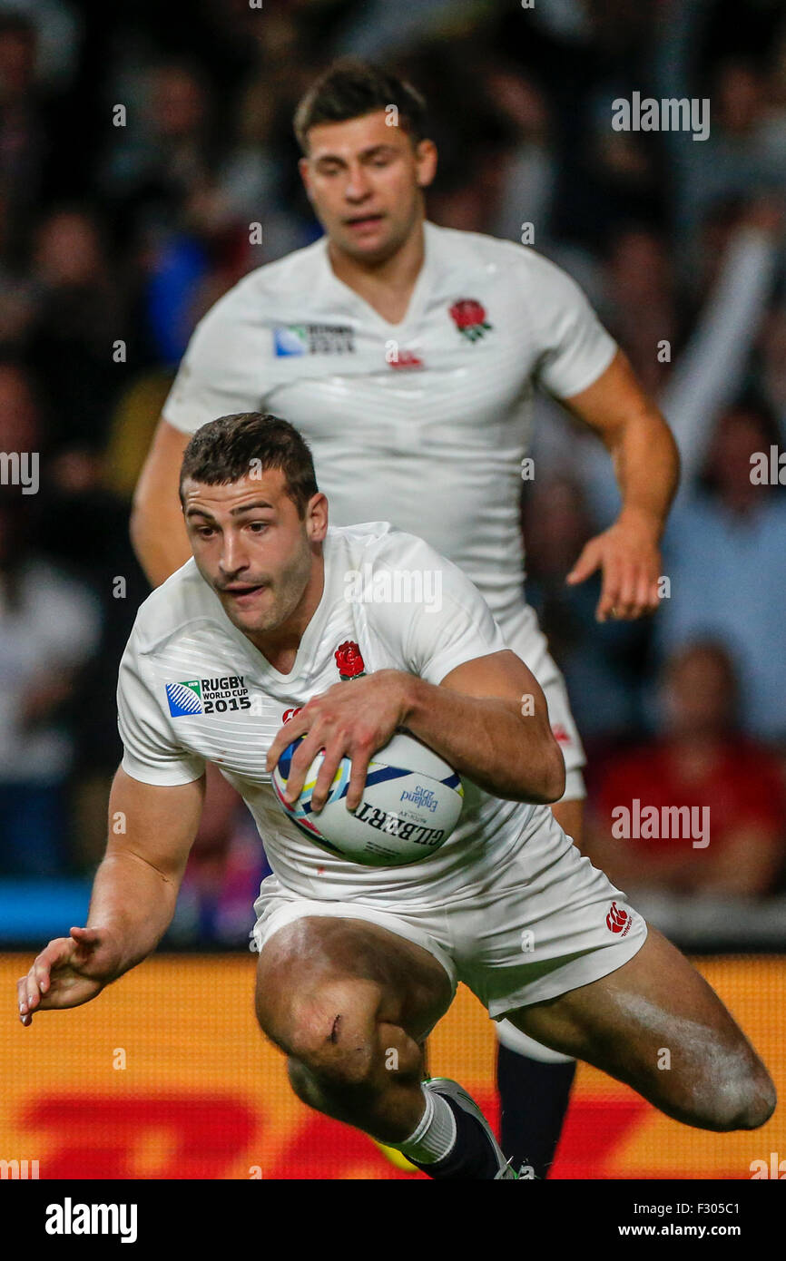 Twickenham Stadium, London, UK. 26th Sep, 2015. Rugby World Cup. England versus Wales. ee11 scores the first try of the match. Credit:  Action Plus Sports/Alamy Live News Stock Photo