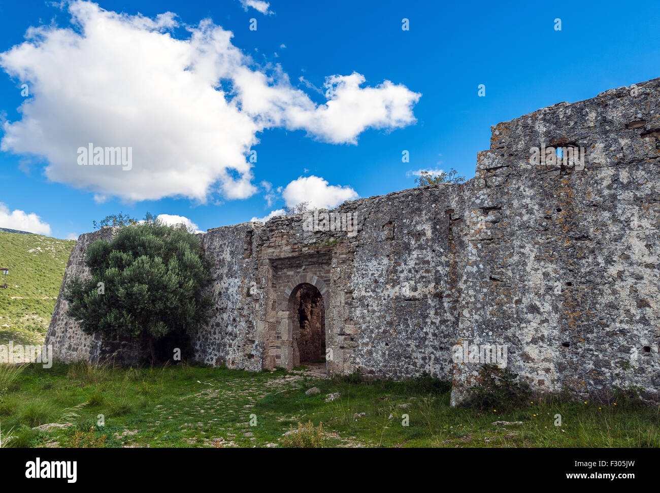 View of the castle of Ali Pasha outside Parga in Epirus, Greece Stock Photo