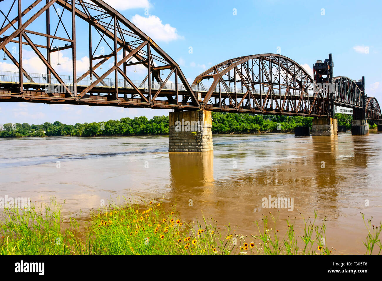The 1899 Rock Island Railroad Bridge across the Arkansas River from