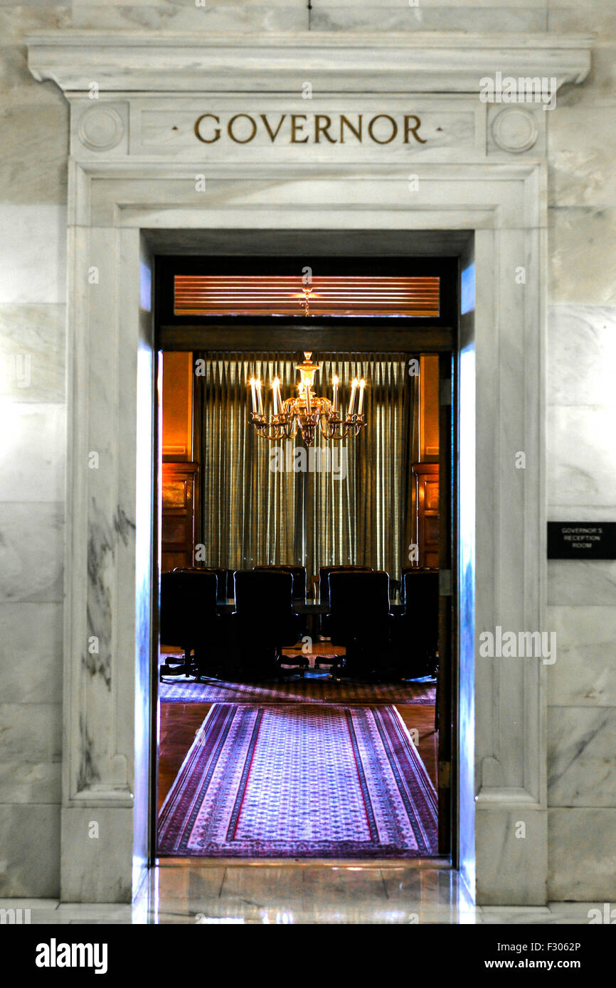 Doorway to the Arkansas State Governor's Office inside the State