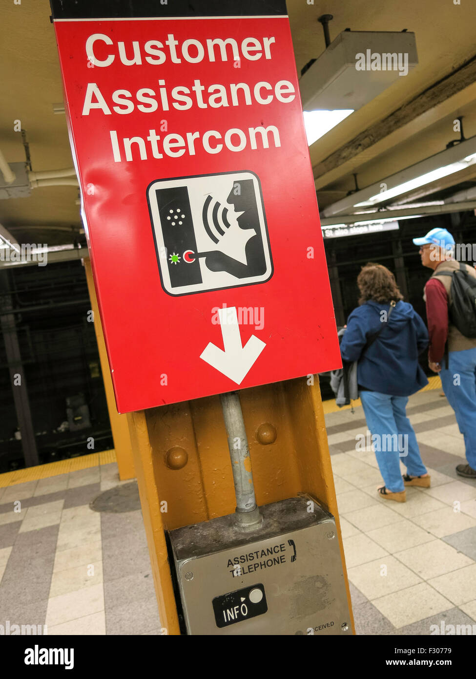 Subway Platform Customer Assistance NYC Stock Photo Alamy