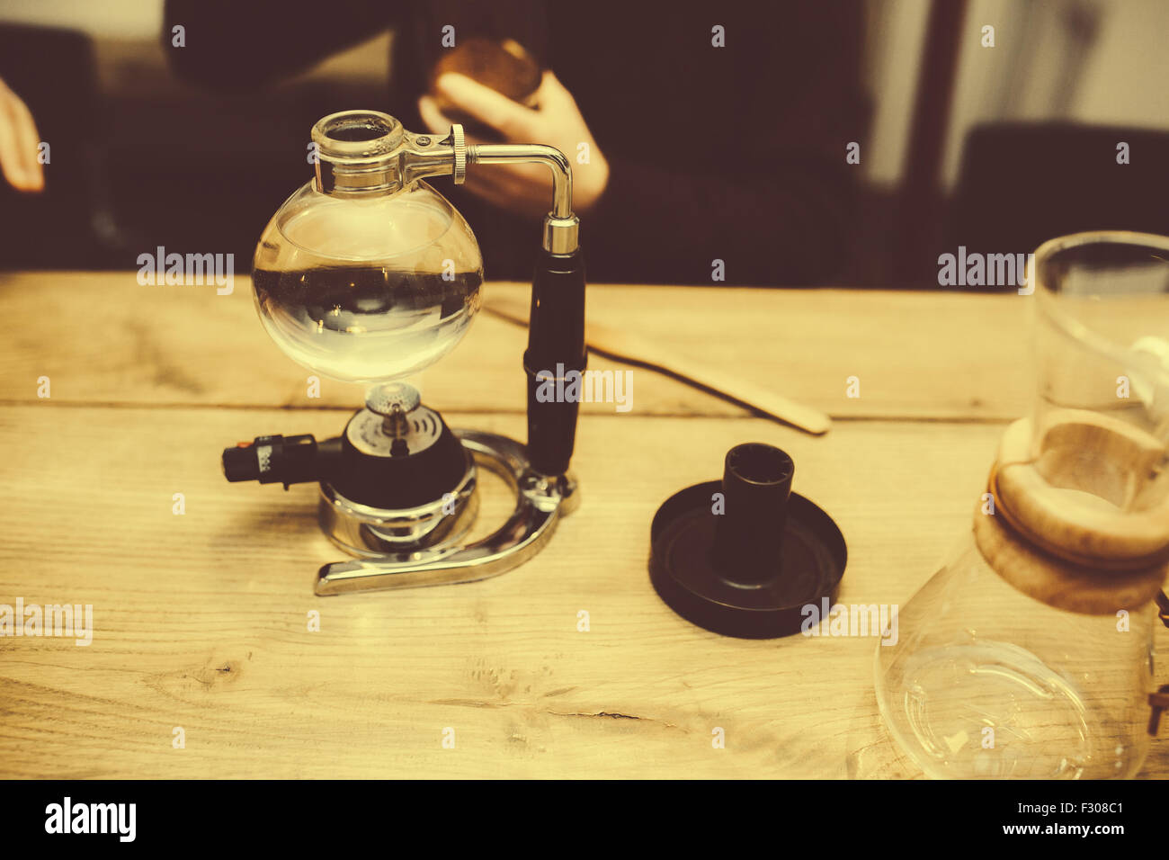 Preparation of vacuum coffee Stock Photo Alamy