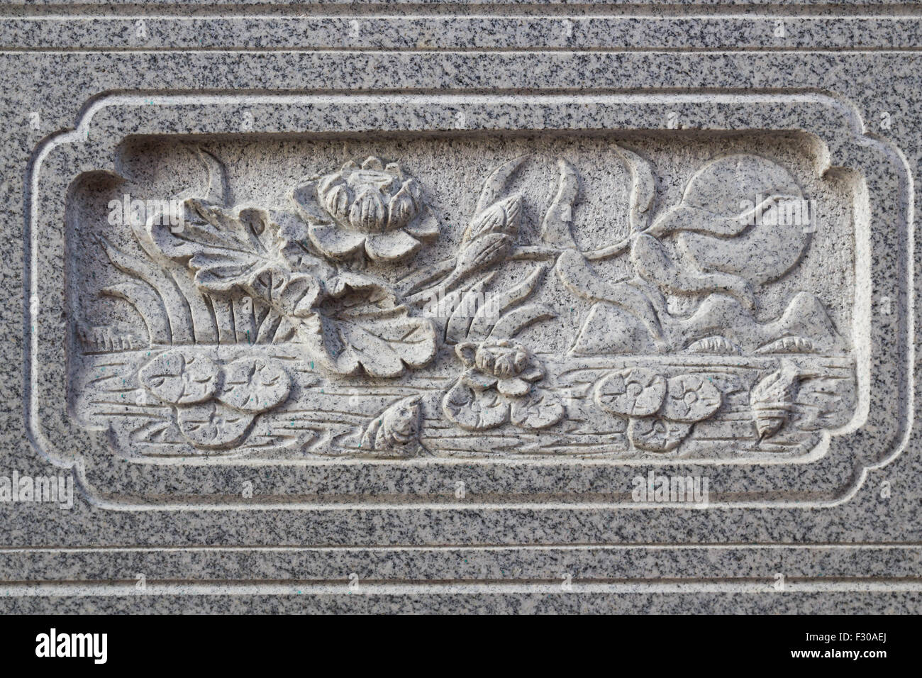 Beautiful Wall at Leng Noei Yi 2 temple (Prabaromrachapisek Temple), Nonthaburi, Thailand Stock Photo